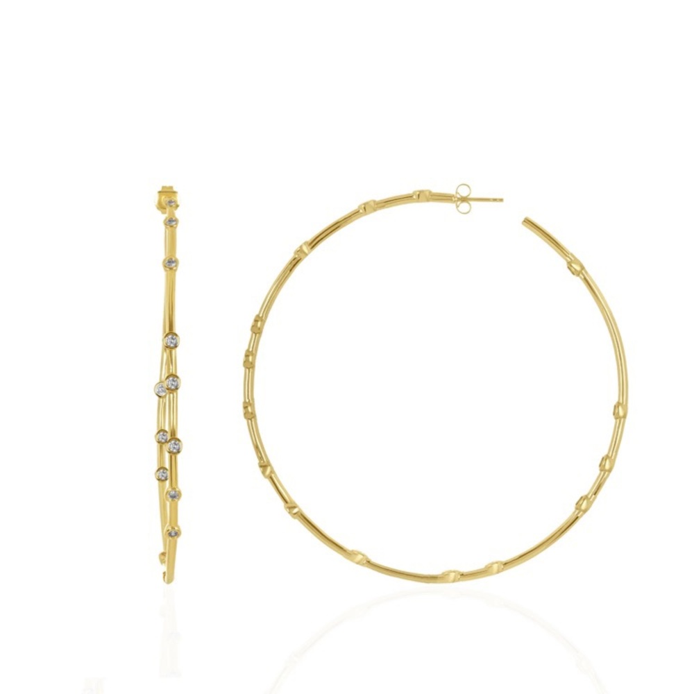 Melinda Maria Big Ass Hoops gold new never worn